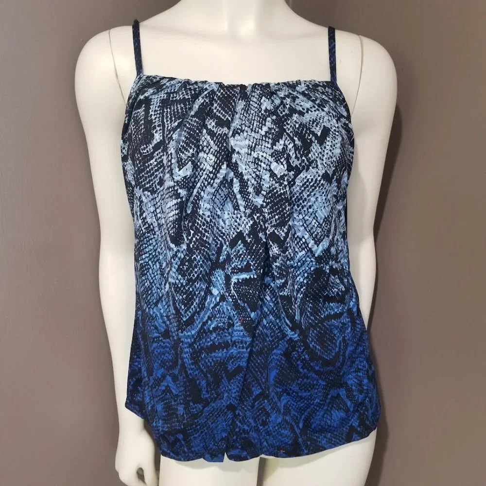 Miraclesuit Jubilee Printed Tankini Swim Top Size 8 - Picture 2 of 11